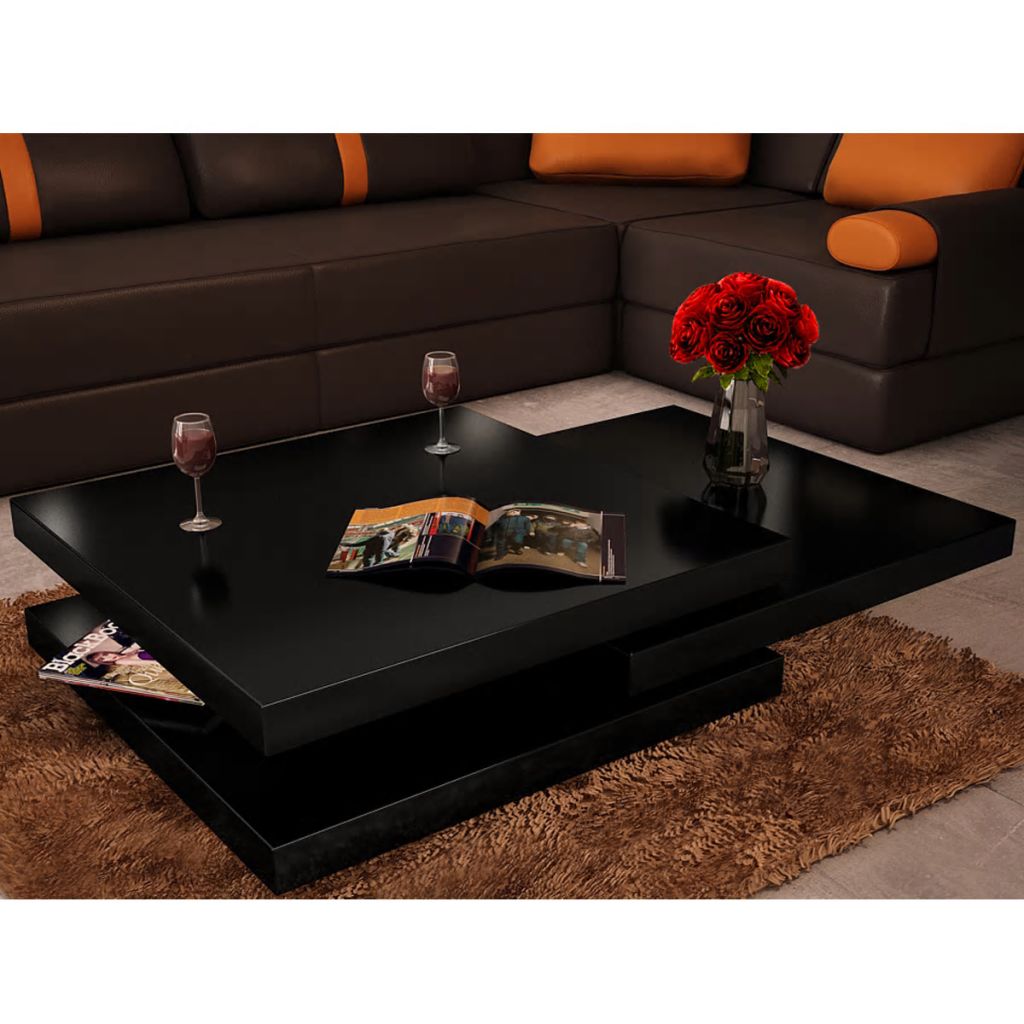 Coffee Table 3 Tiers High Gloss - Black